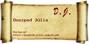 Doszpod Júlia névjegykártya