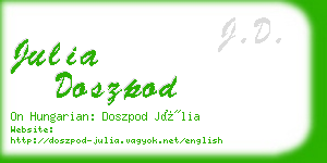 julia doszpod business card